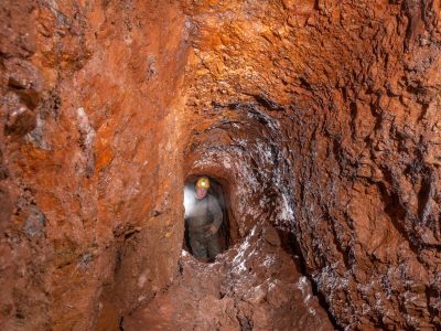 Eisenganz, verschlammter geradlinig aufgefahrener Oberer Stolln